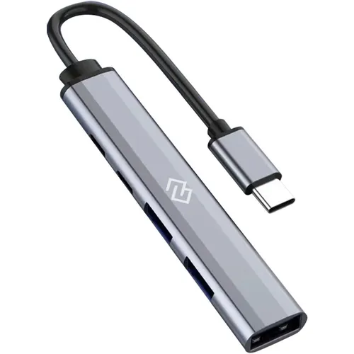 Хаб (разветвитель) Digma DHUB-5USB-AC-3.0, серебристый
