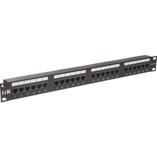 Патч-панель ITK (PP24-1UC5EU-D05) 19" 1U 24xRJ45 кат.5E UTP
