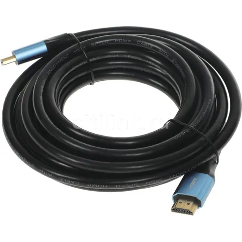 Кабель аудио-видео VENTION ALHSJ, HDMI (m) - HDMI (m), ver 2.0, AWG30, медный, 5м, GOLD, черный
