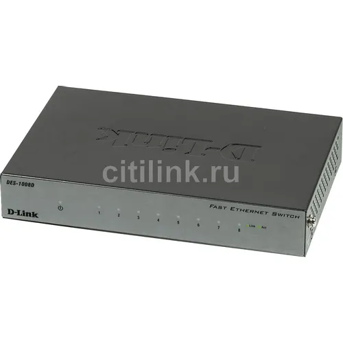 Коммутатор D-Link DES-1008D/L2B, неуправляемый