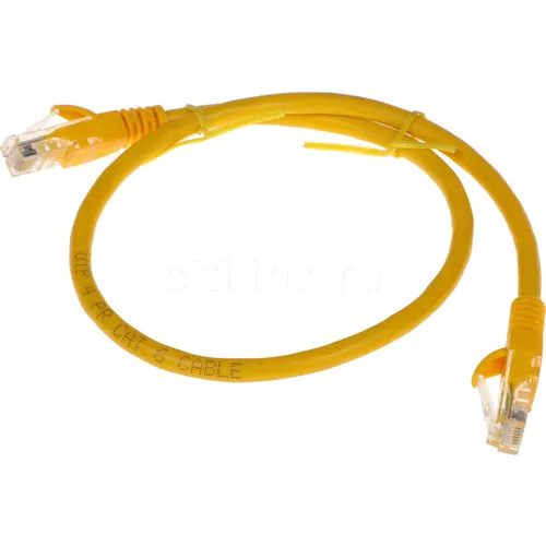 Патч-корд PREMIER PP6U-0.5M/Y литой (molded), UTP, кат.6, 0.5м, 4 пары, 24AWG, алюминий омедненный, многожильный, желтый