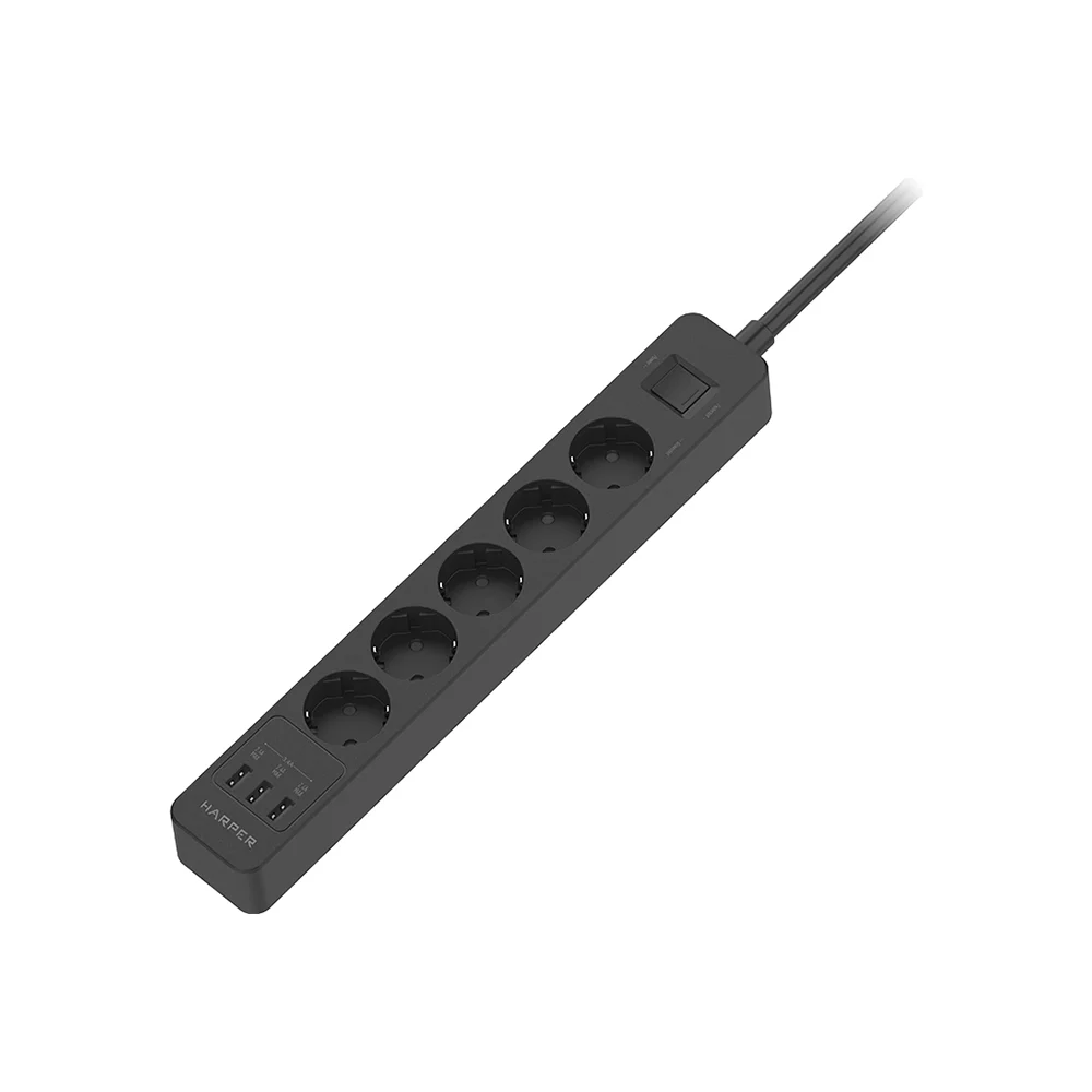 Сетевой фильтр-удлинитель Harper UCH-550 Black H00003205