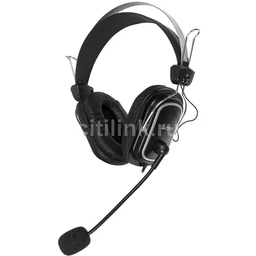 Гарнитура A4TECH HS-50, для компьютера, мониторные, проводные, черный