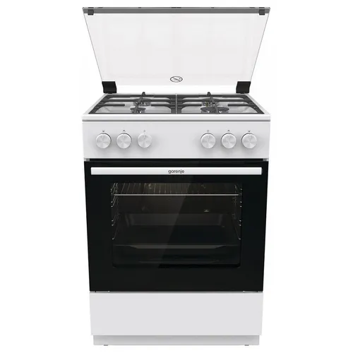 Газовая плита Gorenje GG6A11WF, газовая духовка, стеклянная крышка, чугун, белый