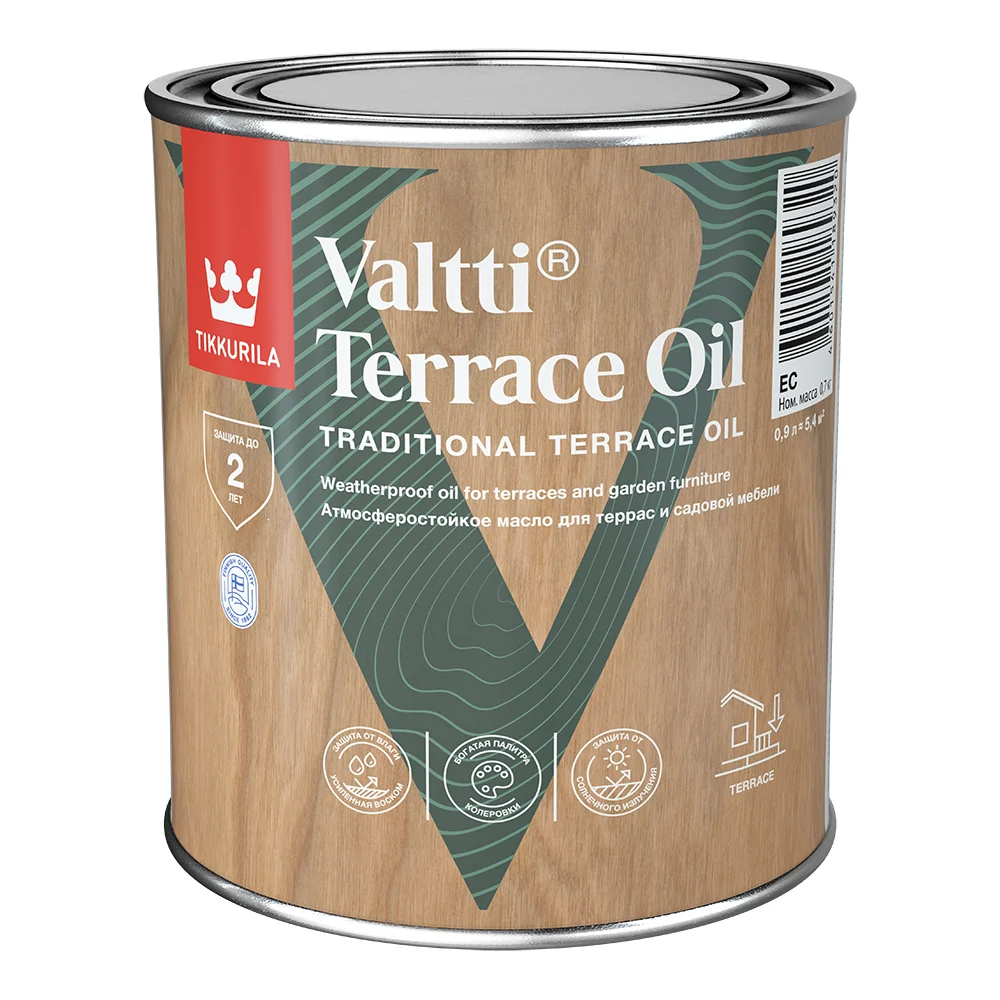 Масло для террас и садовой мебели Tikkurila VALTTI TERRACE OIL 700010363