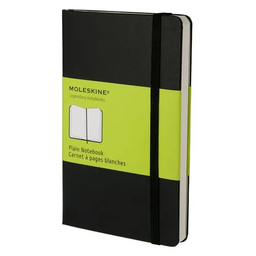 Блокнот Moleskine Classic, 192стр, без разлиновки, твердая обложка, черный [qp012]