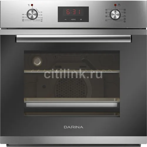 Духовой шкаф электрический Darina 1U5 BDE 112 708 X5, 65л, дверца с 2 стеклами, нержавеющая сталь/черный