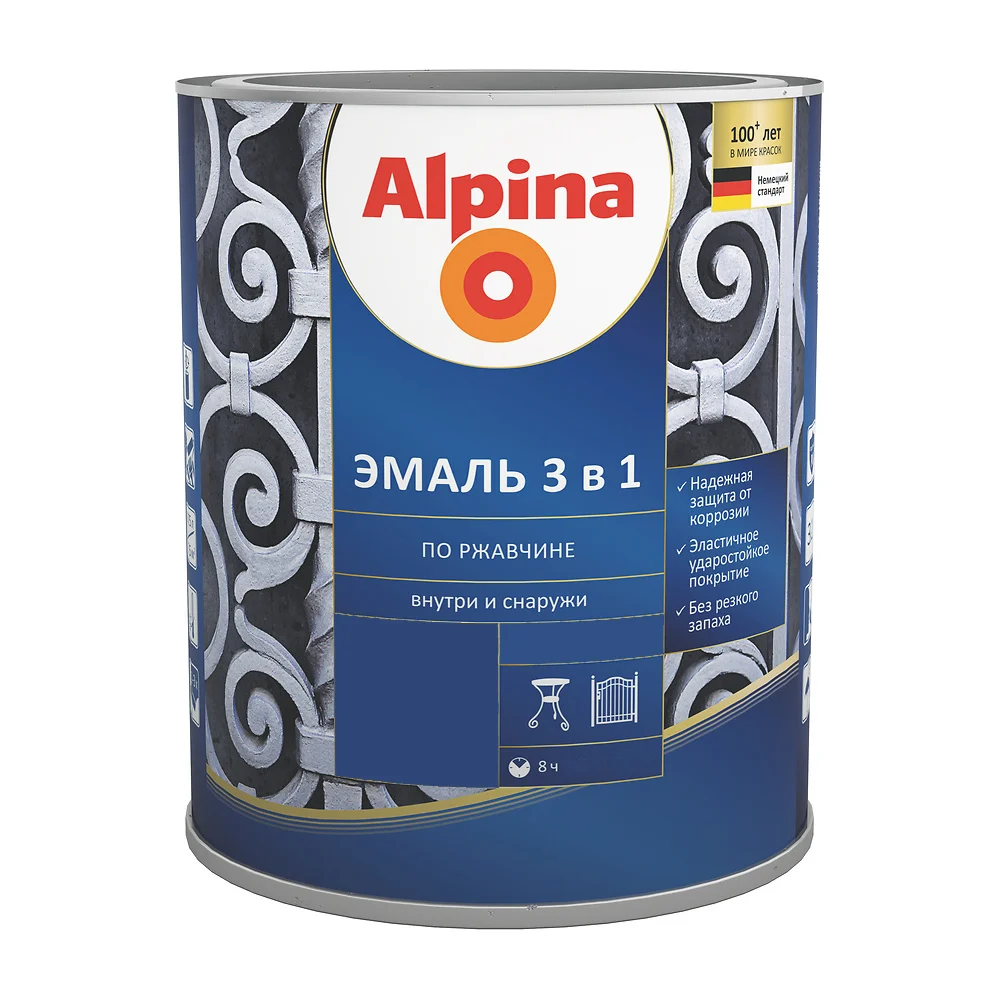 Алкидно-уретановая эмаль по ржавчине ALPINA 948103623