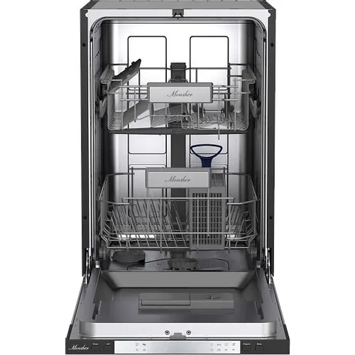 Встраиваемая посудомоечная машина MONSHER High-Tech MD 4512, узкая, ширина 44.8см, полновстраиваемая, загрузка 9 комплектов