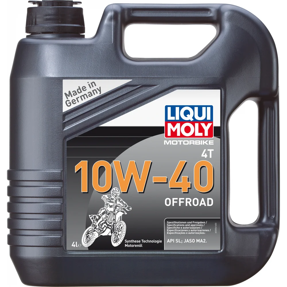 Синтетическое моторное масло 4T для четырехтактных мотоциклов LIQUI MOLY Motorbike 4T Offroad 10W-40 SL;JASO MA2 3056