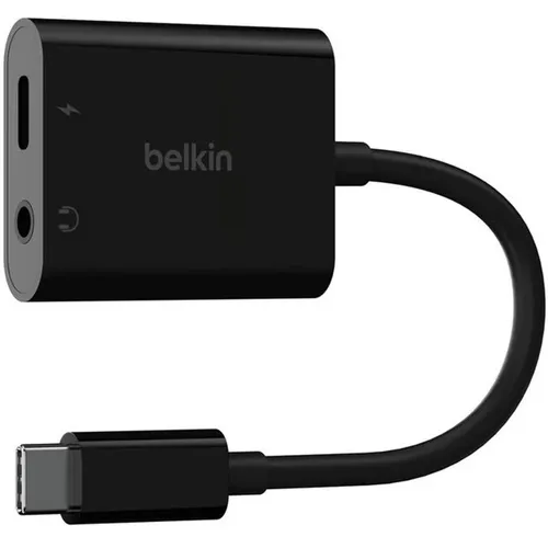 Адаптер Belkin NPA004btBK, USB Type-C (m) - USB Type-C (f)/Jack 3.5 (f), черный