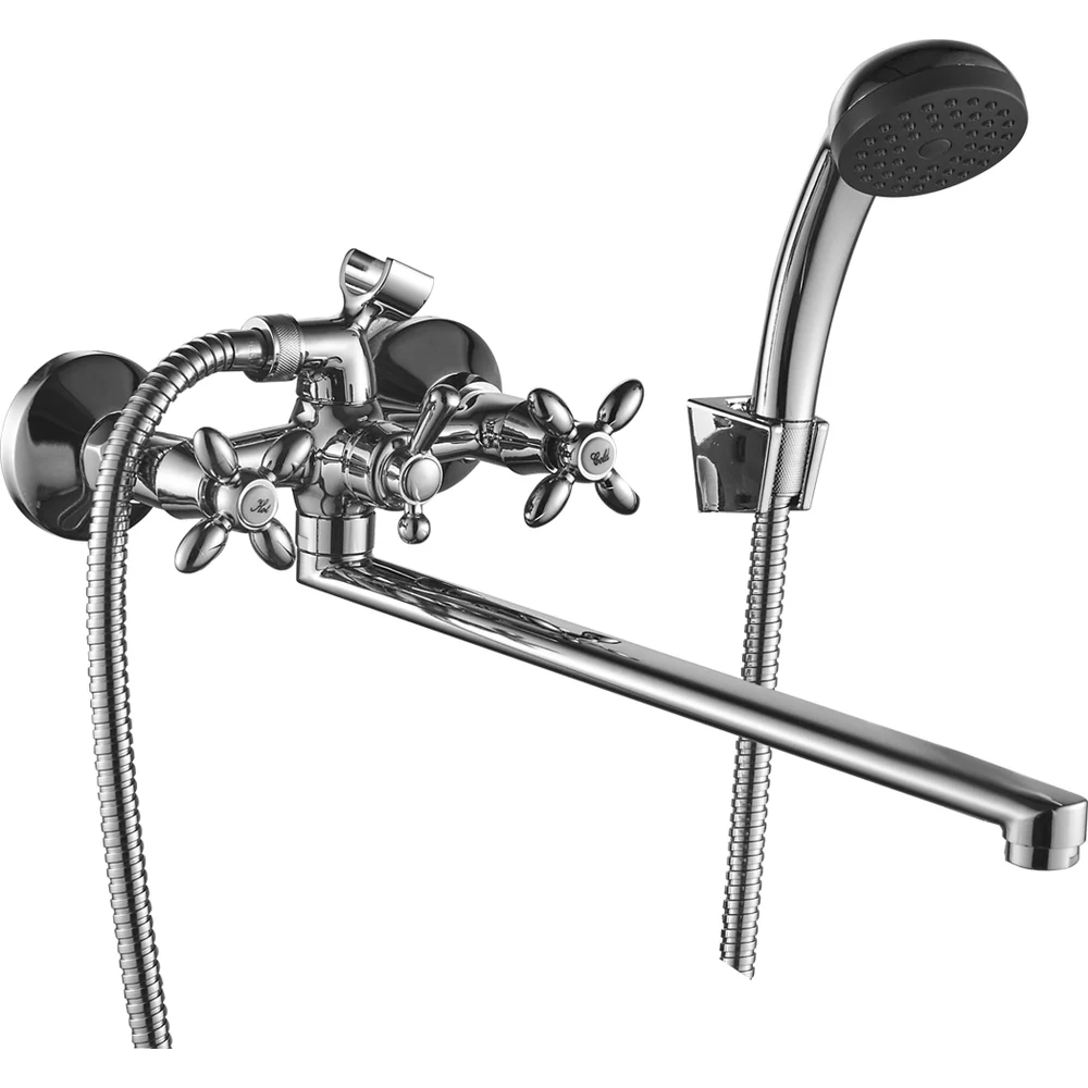 Универсальный двуручный смеситель для ванны decoroom DR53043