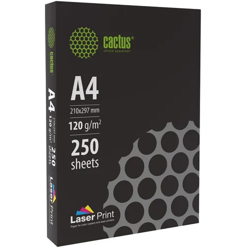 Бумага Cactus LaserPrint CS-LPA4120250, A4, для лазерной печати, 250л, 120г/м2, белый