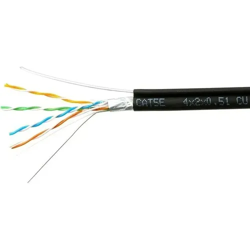 Кабель CABLEXPERT FPC-5051E-4-CU-OUTR FTP, кат.5E, 305м, 4 пары, 24AWG, 0.51мм, медь, многожильный, черный