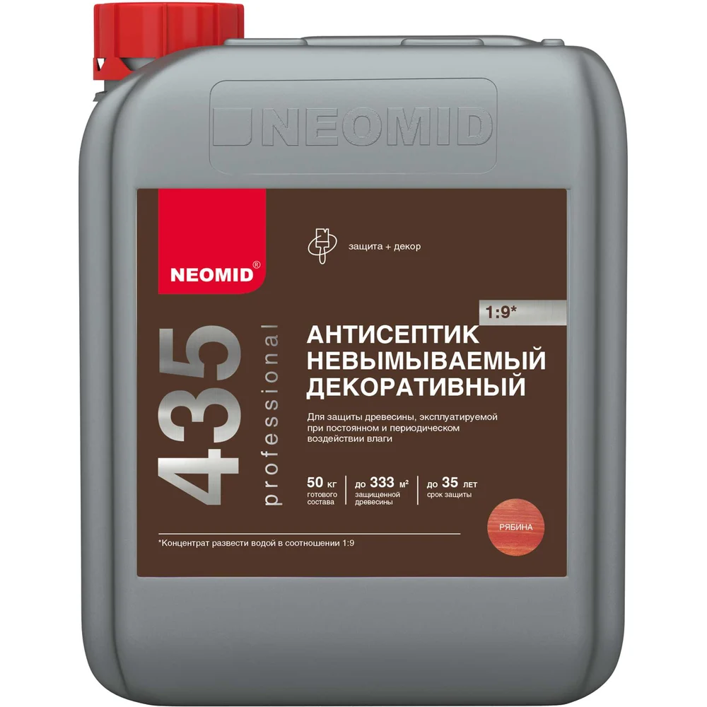 Декоративный невымываемый антисептик NEOMID 435 Н-435-5/к1:9 ряб