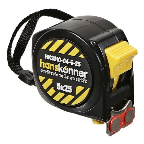 Рулетка строительная HANSKONNER HK2010-04-5-25, 5м x25мм, с магнитным зацепом