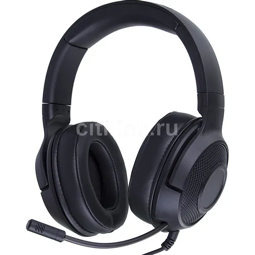 Гарнитура игровая Razer Kraken X Lite, для компьютера и игровых консолей, мониторные, проводные, черный [rz04-02950100-r381]