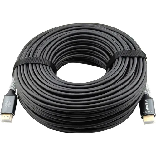 Кабель аудио-видео Cactus CS-HDMI-AOC-2-70, HDMI (m) - HDMI (m), ver 2.0, 70м, GOLD, черный