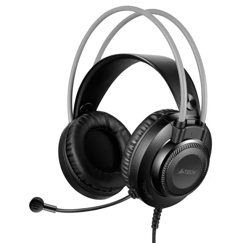 Гарнитура A4TECH Fstyler FH200i, для компьютера, накладные, проводные, серый [fh200i grey]