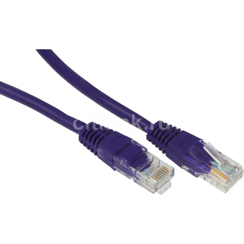 Патч-корд PREMIER PP12-1M/V литой (molded), UTP, кат.5E, 1м, 4 пары, 26AWG, алюминий омедненный, многожильный, фиолетовый
