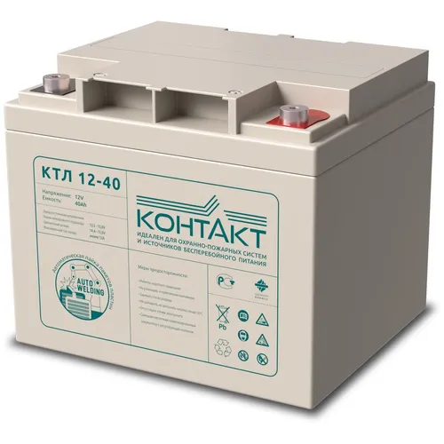 Аккумуляторная батарея КОНТАКТ КТЛ 12-40 для ИБП, 12В, 40Ач [kntktl1200400f6]
