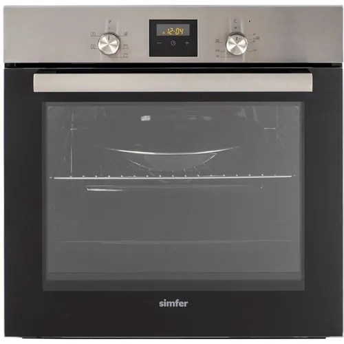 Духовой шкаф электрический Simfer B6EM56016, 58л, дверца с 2 стеклами, нержавеющая сталь/черный