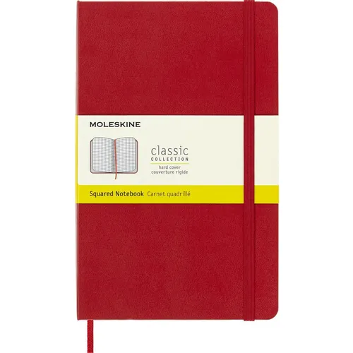 Блокнот Moleskine Classic, 240стр, в клеточку, твердая обложка, красный [qp061r]