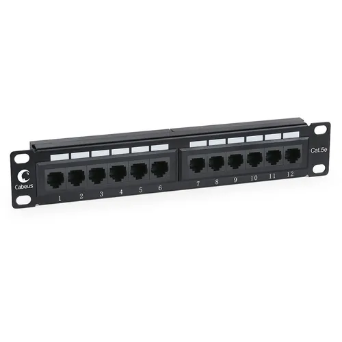 Патч-панель Cabeus (PL-12-CAT.5E 10"-DUAL) 10" 1U 12xRJ45 кат.5E UTP