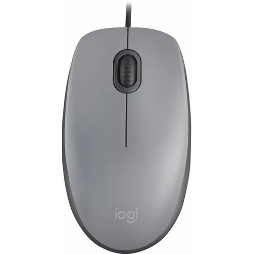 Мышь проводная Logitech M110 Silent, оптическая, USB, 1000dpi, серый и темно-серый [910-006760]