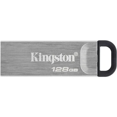 Флешка USB Kingston DataTraveler Kyson 128ГБ, USB3.2, серебристый и черный [dtkn/128gb]