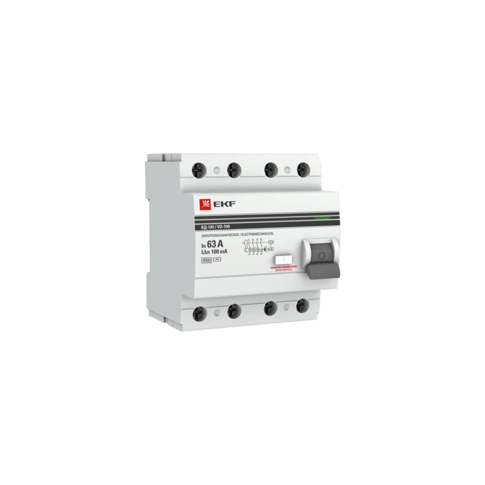 Устройство защитного отключения EKF ВД-100 PROxima elcb-4-63-100-em-pro