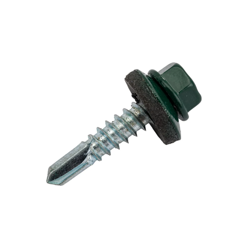 Кровельный саморез качественный крепеж 5,5/25 RAL600550 зеленый мох (50 шт.) 0200113