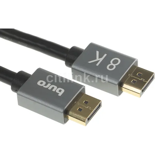 Кабель аудио-видео Buro V1.4, DisplayPort (m) - DisplayPort (m), ver 1.4, 1.5м, GOLD, черный [bhp-dpp-1.4-1.5g]