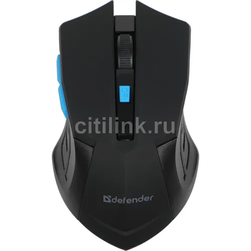 Мышь беспроводная Defender Accura MM-275, радио, оптическая, USB, 1600dpi, черный и синий [52275]