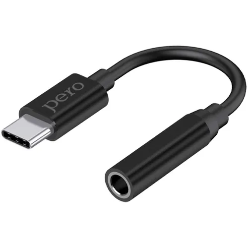 Переходник PERO AD09, USB Type-C (m) - Jack 3.5 (f), 0.1м, черный