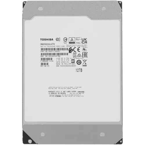 Жесткий диск Toshiba Enterprise Capacity MG09SCA12TE, 12ТБ, HDD, SAS 3.0, 3.5", BULK