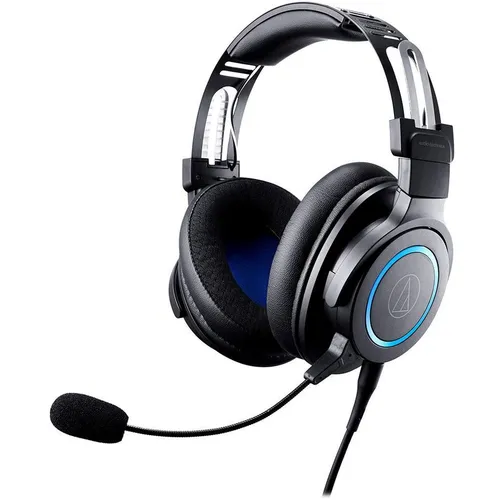 Гарнитура игровая Audio-Technica ATH-G1, для компьютера и игровых консолей, мониторные, проводные, черный / синий [80000808]