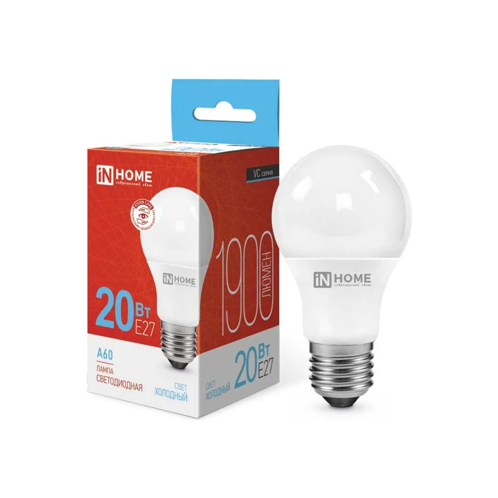 Светодиодная лампа IN HOME LED-A60-VC 4690612020310