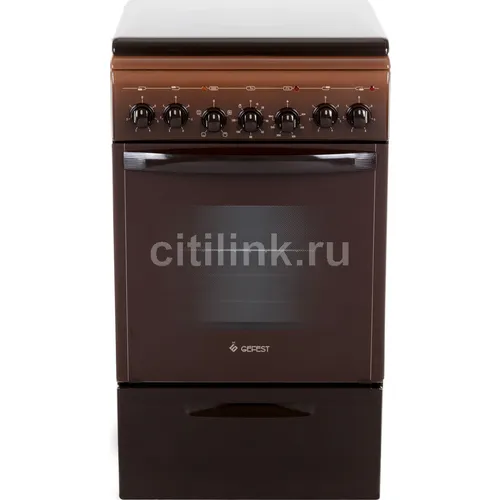Электрическая плита GEFEST ЭП Н Д 5140-02 0038, эмаль, металлическая крышка, коричневый