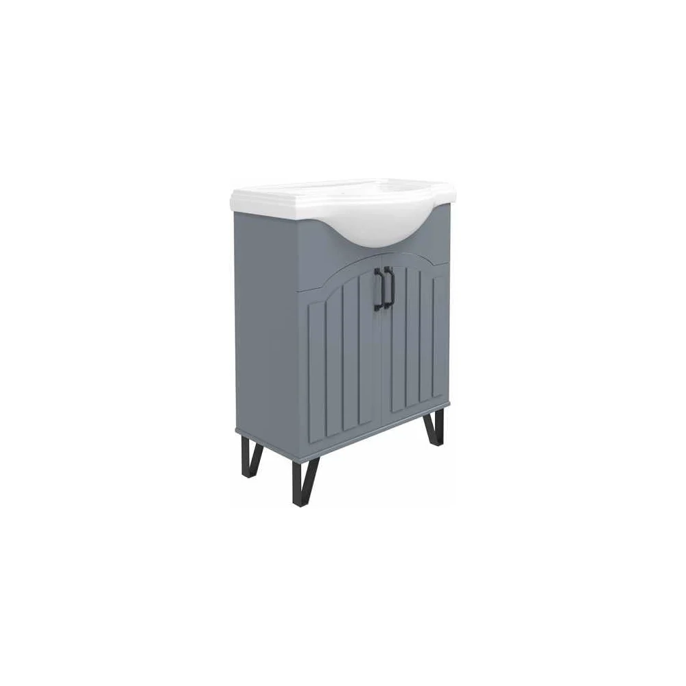 Тумба Teymi Lina 65, 2 дверцы с доводчиком, ясень графит T60102 ЦБ-00266200