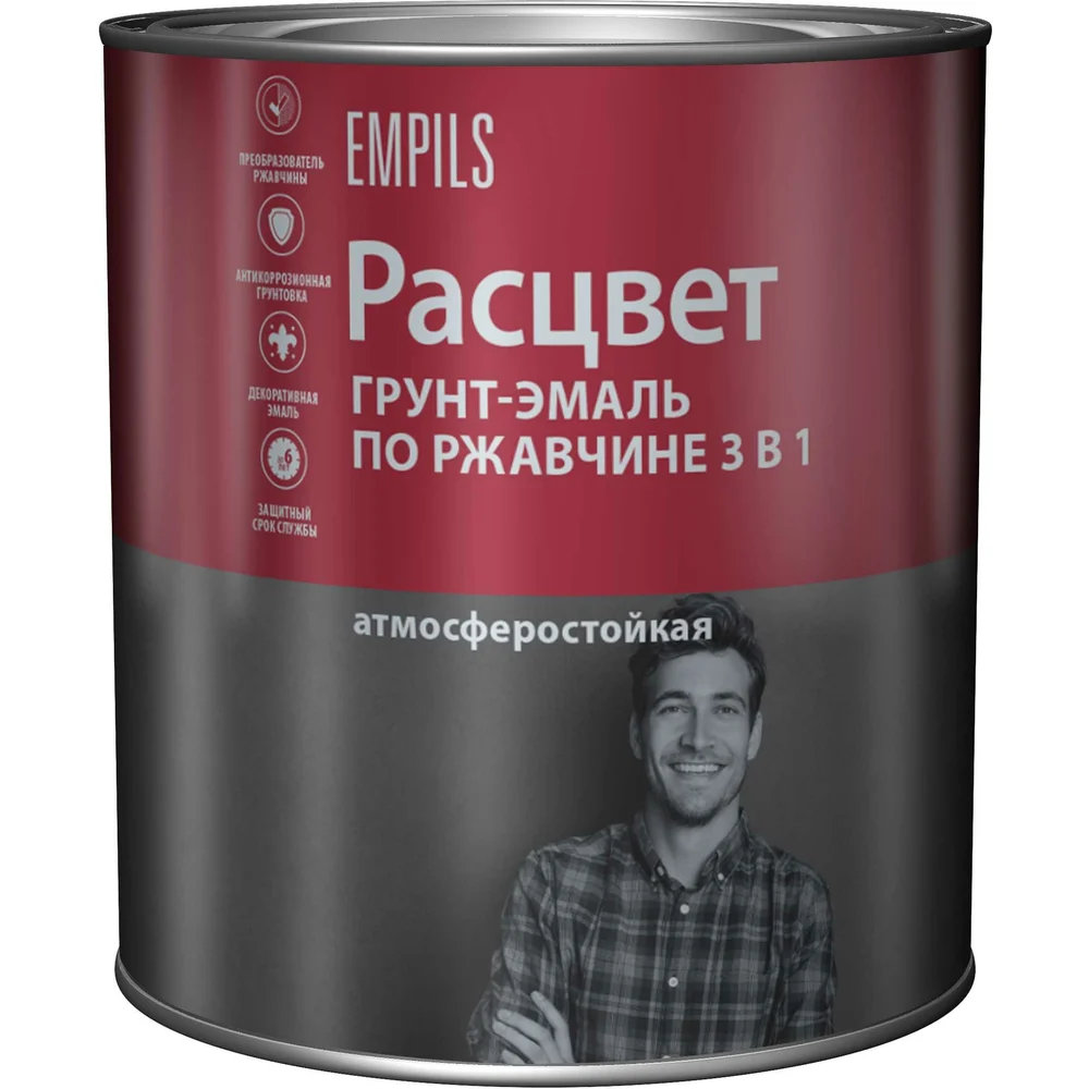 Алкидная грунт-эмаль по ржавчине Расцвет 65196