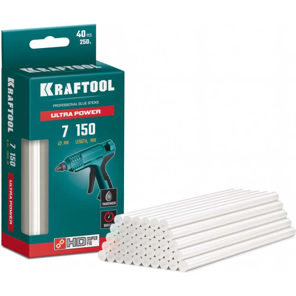 Ультрамощные клеевые стержни KRAFTOOL Ultra Power 06837-40