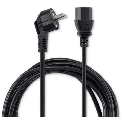 Кабель питания Buro BU-PCAB-5M-16A, IEC C13 (прямой) - Евровилка (угловой), 5м