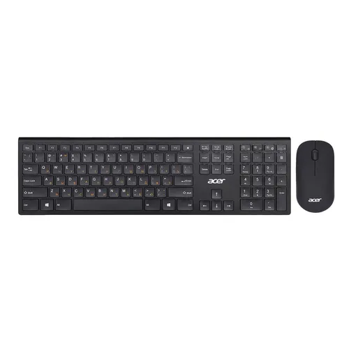 Комплект (клавиатура+мышь) Acer OKR030, USB, беспроводной, черный [zl.kbdee.005]