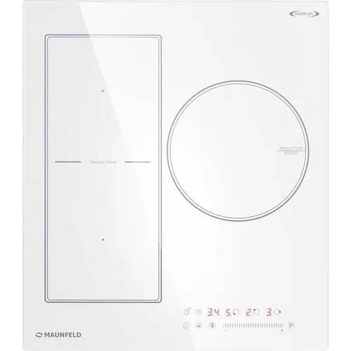 Индукционная варочная поверхность MAUNFELD CVI453SBWH Inverter, конфорок: 3 шт., стеклокерамика, независимая, белый