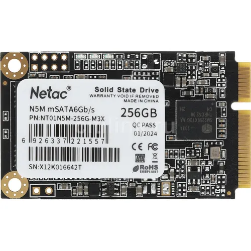 SSD накопитель NETAC N5M 256ГБ, mSATA, SATA III, mSATA [nt01n5m-256g-m3x]