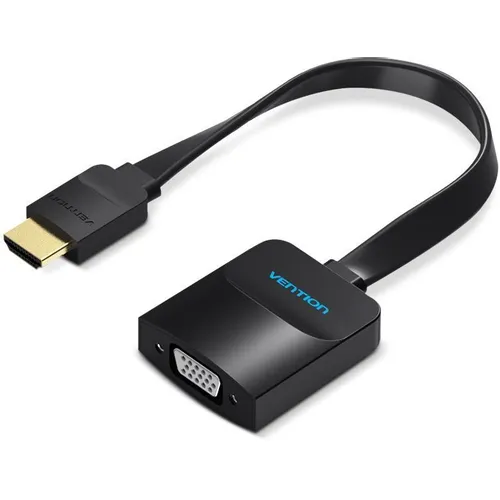 Адаптер аудио-видео VENTION ACKBB, HDMI (m) - VGA (f), Jack 3.5 (f), ver 1.4, 0.15м, GOLD, черный