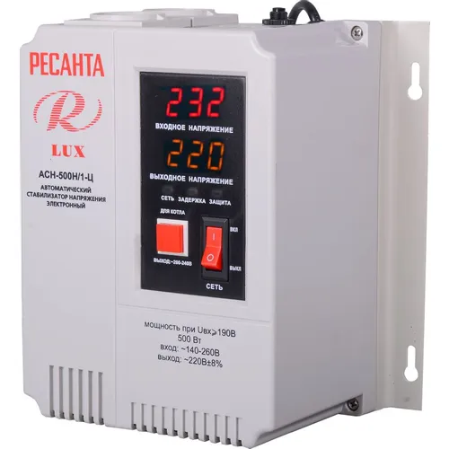 Стабилизатор напряжения Ресанта АСН-500Н/1-Ц, серый [63/6/39]