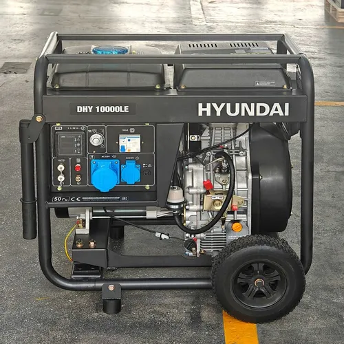 Дизельный генератор Hyundai DHY 10000LE, 220 В, 8.5кВт, на колёсах