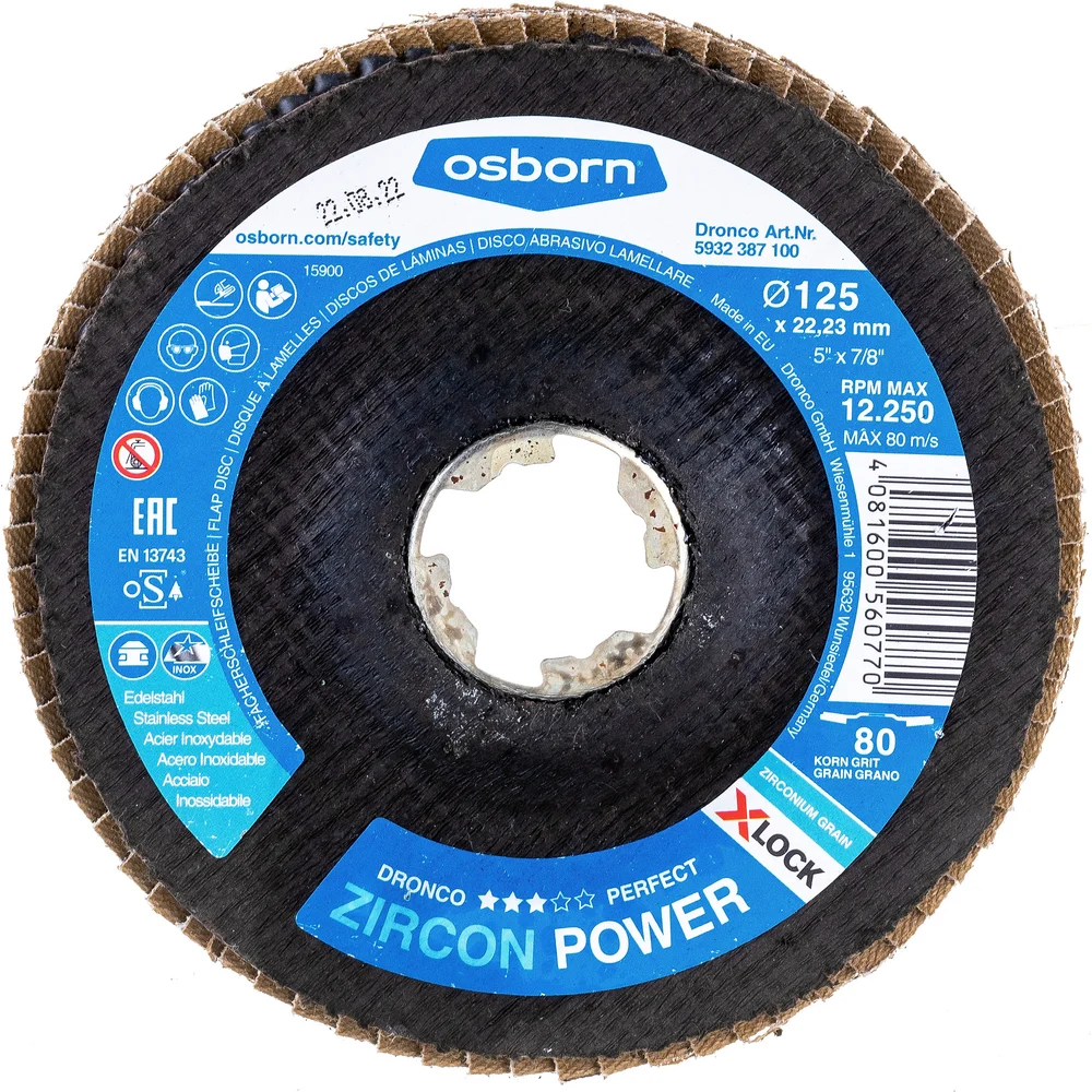 Лепестковый абразивный диск DRONCO Zircon Power X-Lock 5932387100